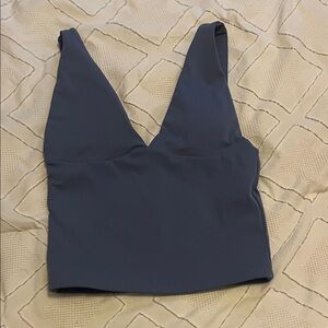 Deep Blue V-Neck Crop Top